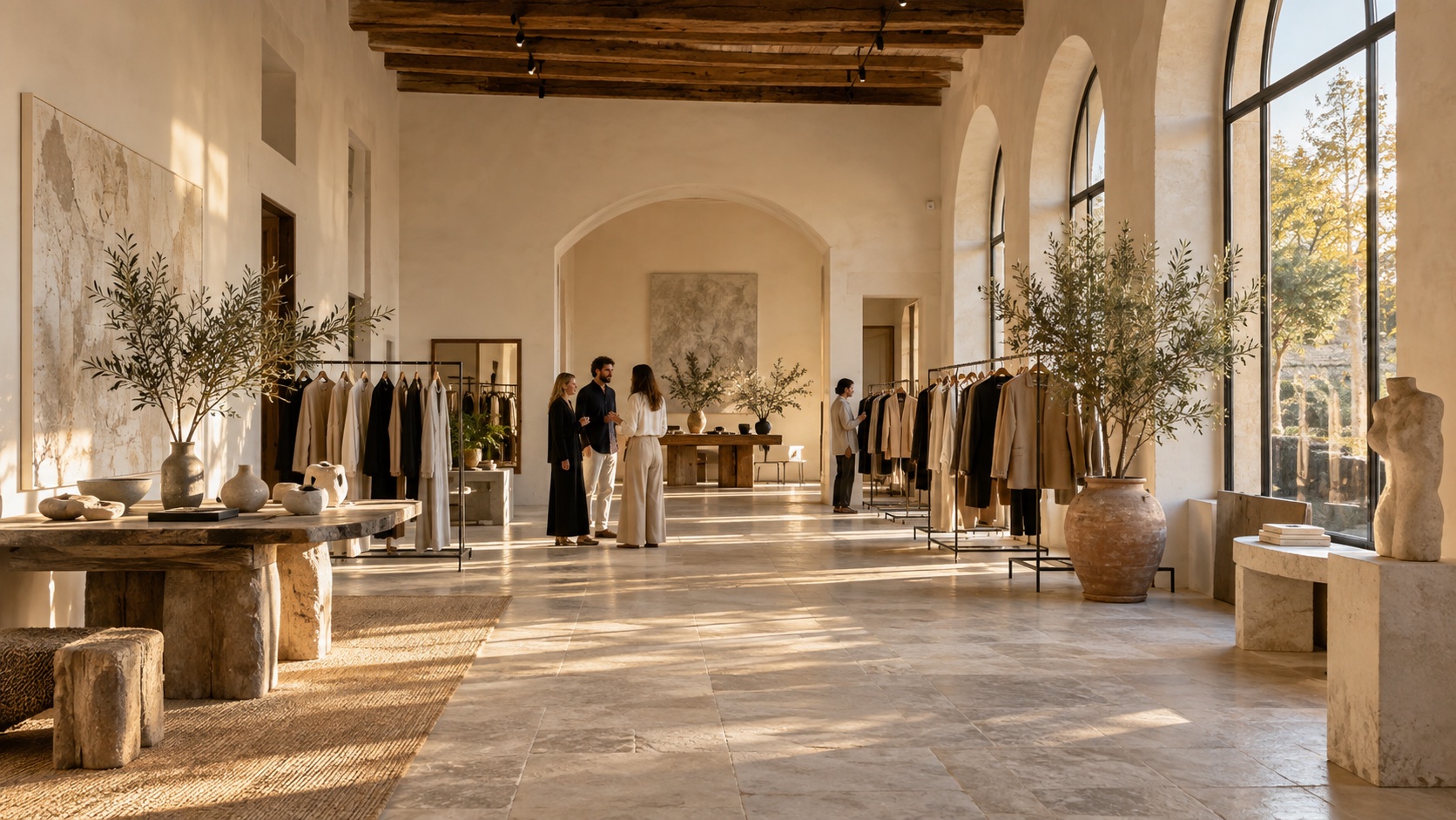 Imagined showroom welcoming a brand presentation and visitors