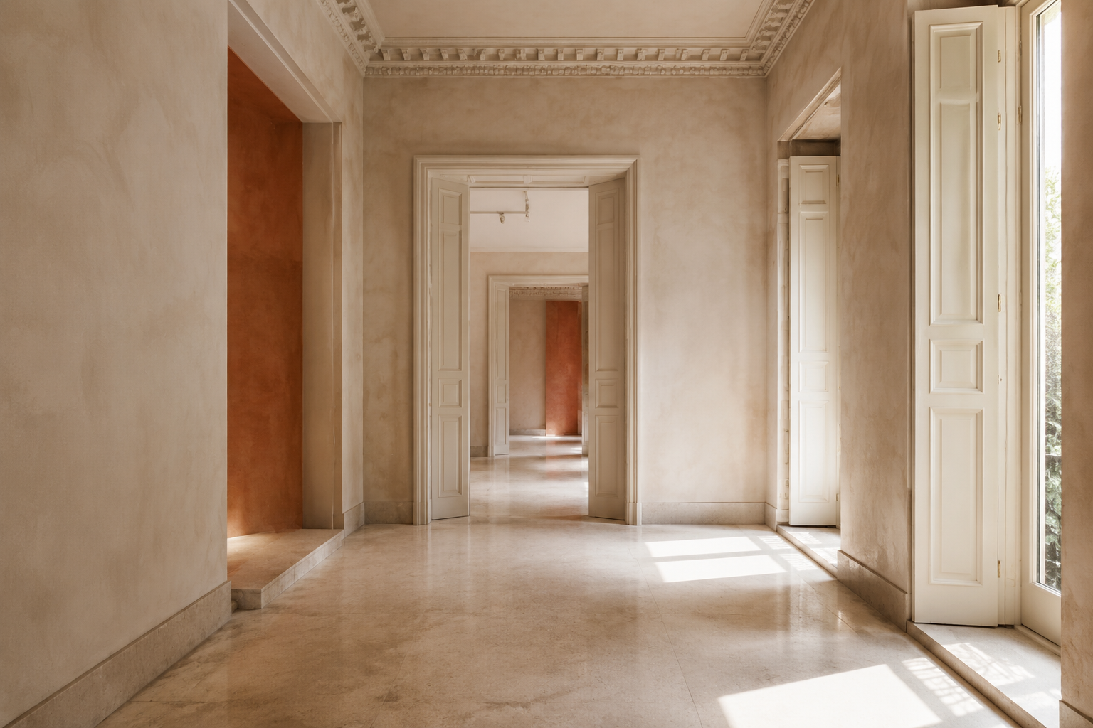 Warm minimal event and retail space in Madrid